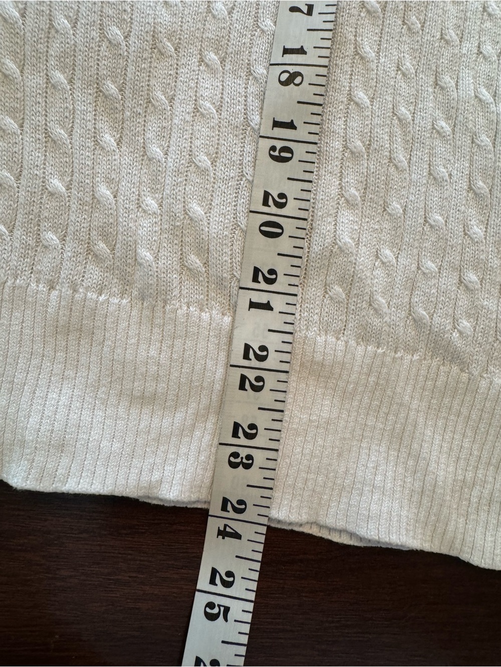 JEANNE PIERRE Cream Cable Knit Scoop Neck Sweater - Picture 5 of 5